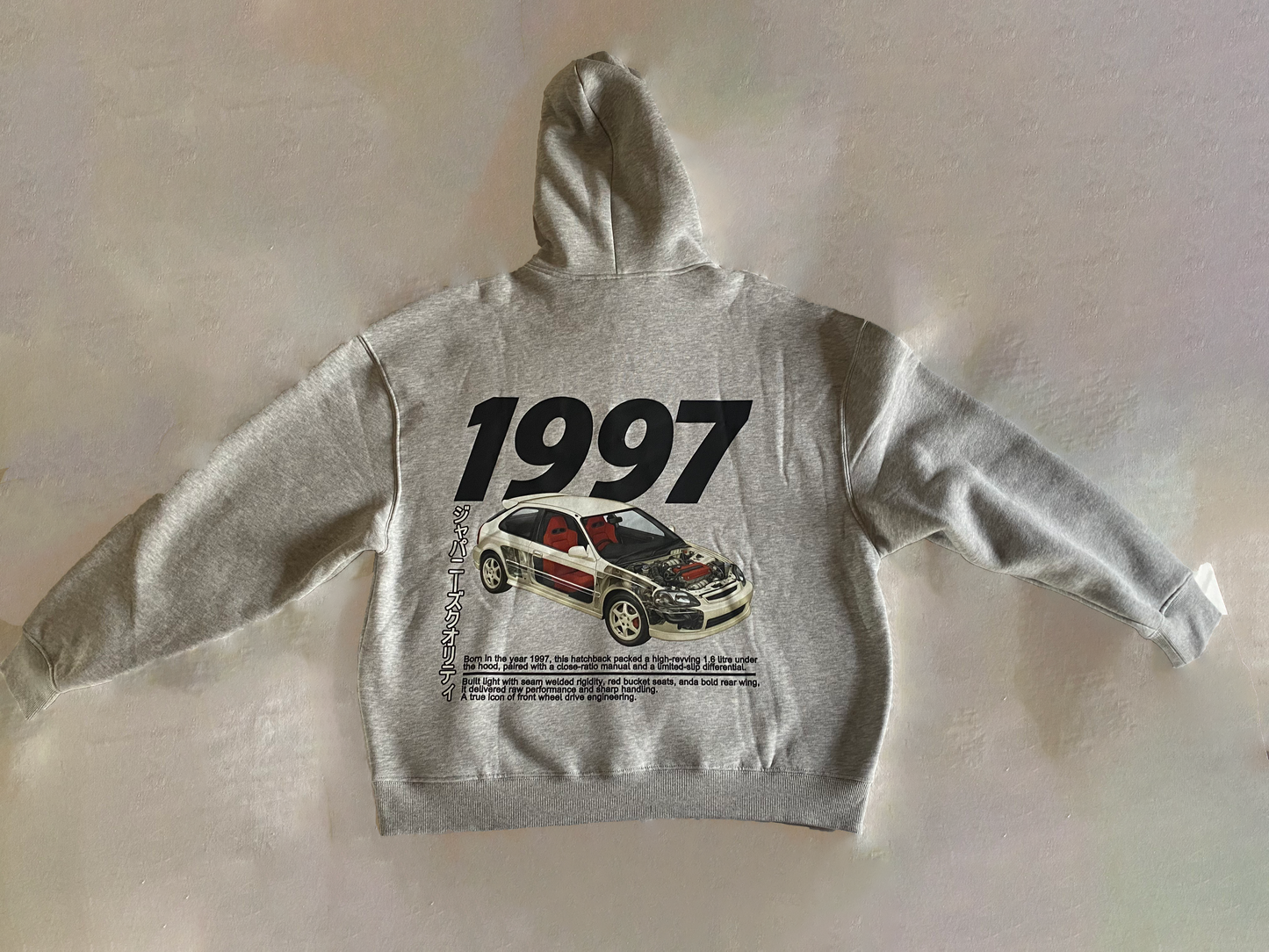Men's Oversized JDM Car Graphic Hoodie