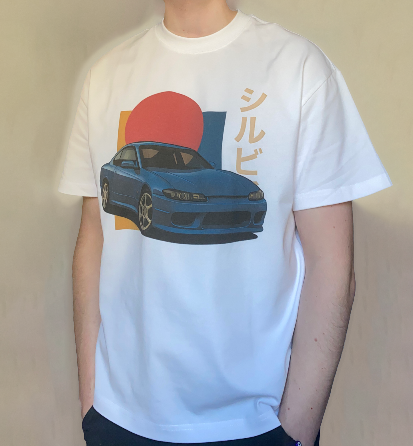 Men's Oversized Car Graphic T-Shirt
